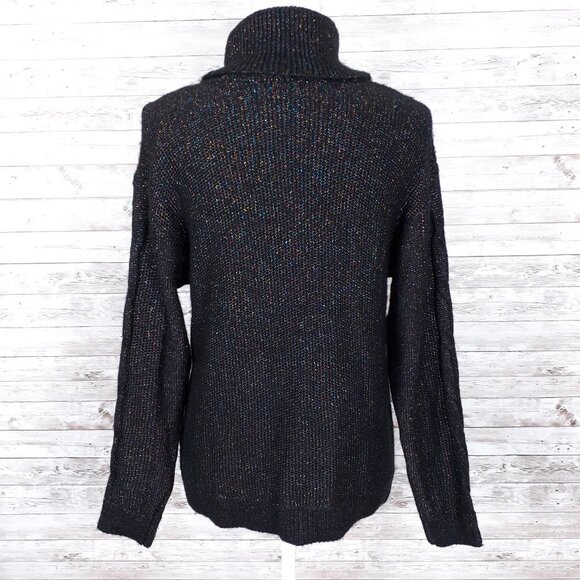 Charter Club Cowl Neck Sweater PM Black Sparkle 6 - Picture 4 of 7